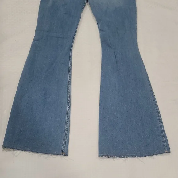 Hollester Denim Patchwork Retro Hippie Flare Jeans Sz 27 - Picture 8 of 14